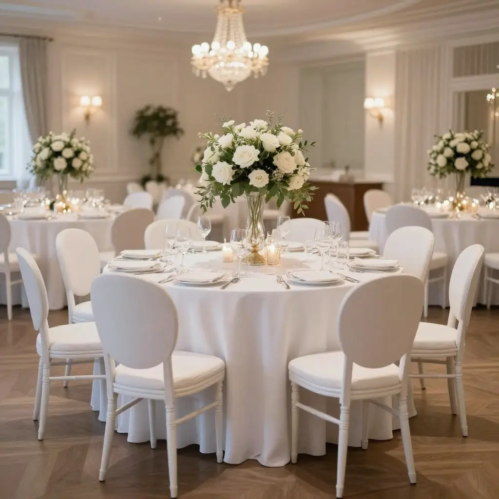 Elegant eventdekor med vackra möbler och belysning